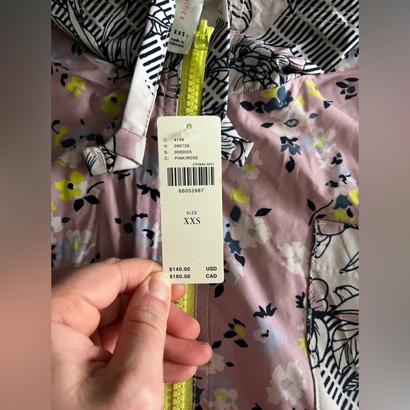 NWT Daily Practice by Anthropologie Windbreaker Jacket Pink Floral - Size XXS - Picture 4 of 9